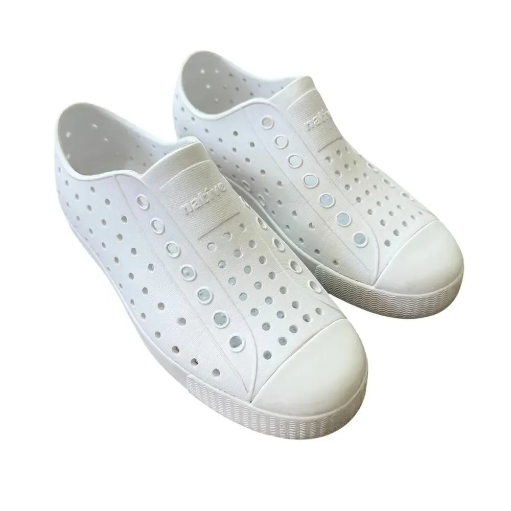 Native Jefferson White Slip‑On Sneakers Kids Size J1